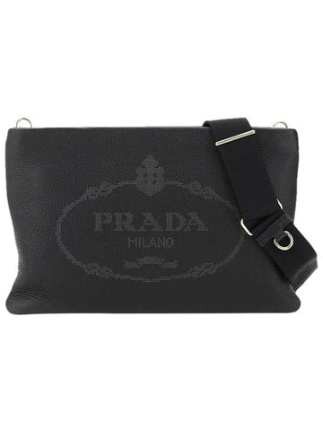 Vitello Dino Shoulder Bag Black - PRADA - BALAAN 1