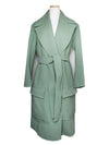 Mint green wool blend belted coat 66 - CELINE - BALAAN 1