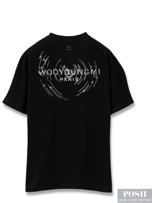 Black Wave Graphic Back Logo T Shirt W243TS08708B - WOOYOUNGMI - BALAAN 2