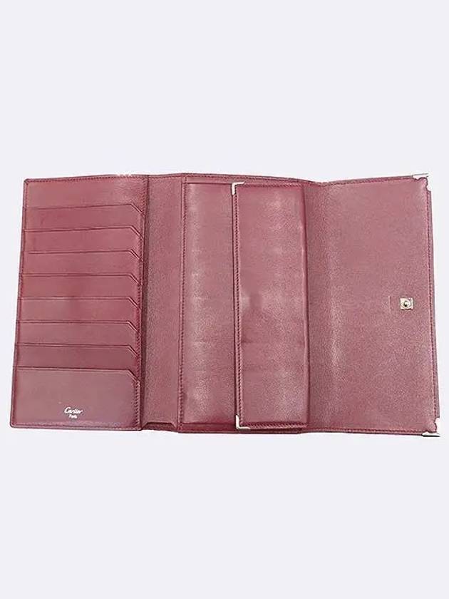 Wine leather ruby line flap long wallet - CARTIER - BALAAN 5