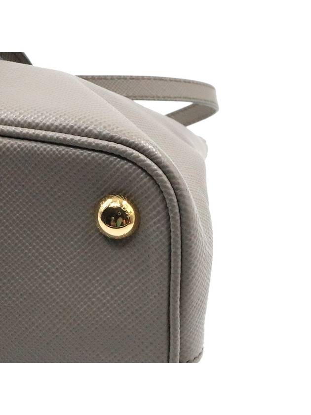 Women s Prada 1BA232 Gray Saffiano Lux Gold Triangle Galleria 2WAY gt bag Gangbuk used luxury goods - PRADA - BALAAN 8