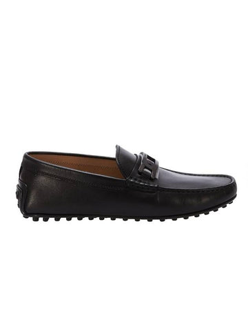 Men's City Gomino Leather Driving Shoes Black - TOD'S - BALAAN 1