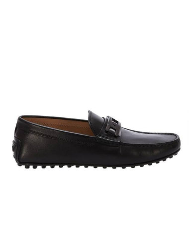 Men's City Gommino Leather Driving Shoes Black - TOD'S - BALAAN 1