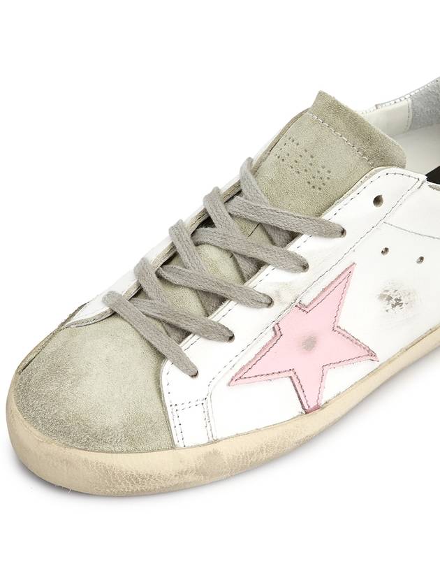 Women's Superstar Silver Heel Tab Pink Star Low Top Sneakers White - GOLDEN GOOSE - BALAAN 9