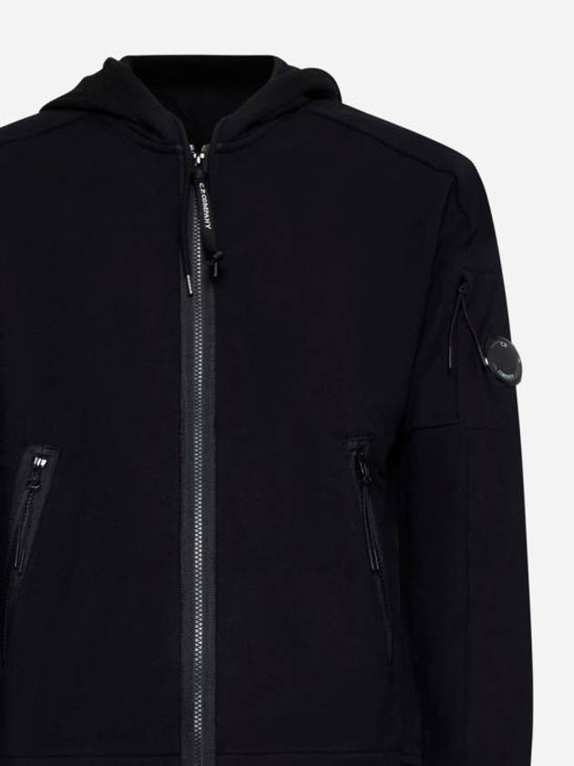 Diagonal Raised Fleece Hooded Jacket Black - CP COMPANY - BALAAN 4