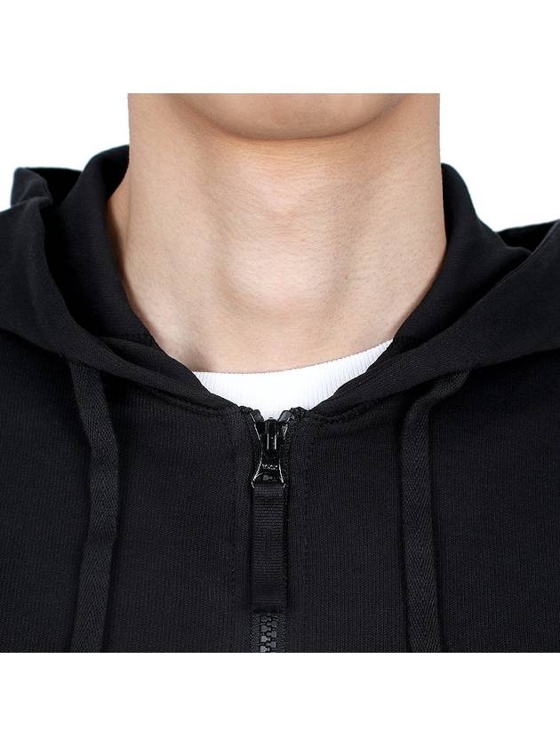 Regular Fit Cotton Zip-up Hoodie Black - STONE ISLAND - BALAAN 8