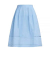 Micro Pleated Cotton A-Line Skirt Blue - MARNI - BALAAN 2