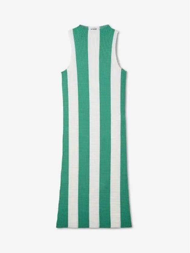 Textured Stripe Border One Piece White Green - SUNNEI - BALAAN 2