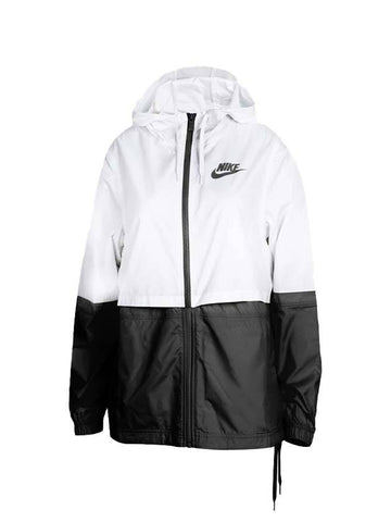 Sportswear Rappel Uben Zip Up Hoodie White Black - NIKE - BALAAN 1