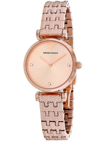 Armani Gianna T-bar Quartz Rose Gold Dial Ladies Watch AR11342 - EMPORIO ARMANI - BALAAN 1