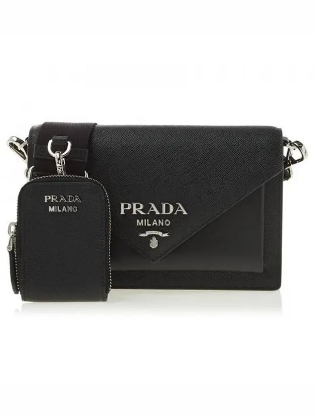 Saffiano Leather Mini Shoulder Bag Black - PRADA - BALAAN 2