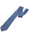 Rabbit Print Silk Tie Blue - SALVATORE FERRAGAMO - BALAAN 4