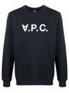 Men's VPC Logo Print Crew Neck Sweatshirt Navy - A.P.C. - BALAAN 2