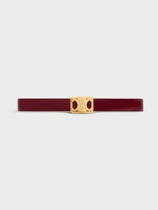 Medium reversible frame Triomphe belt Taurillon natural calfskin light burgundy white cotton - CELINE - BALAAN 2