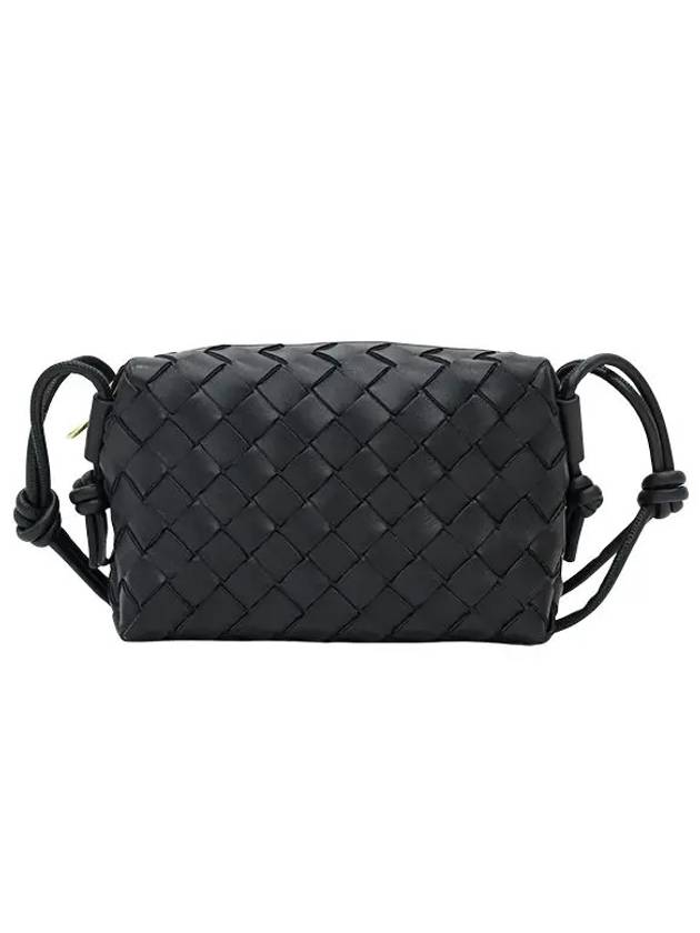 Intrecciato Loop Small Leather Cross Bag Black - BOTTEGA VENETA - BALAAN 8