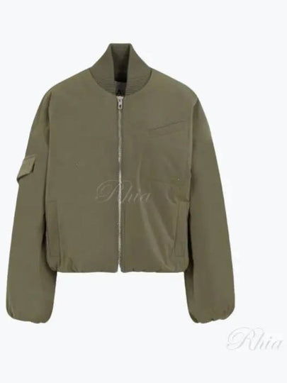 Drop Oversized Zipper Twill Bomber Jacket Kalamata - GANNI - BALAAN 2