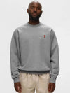 Small Heart Logo Sweatshirt Grey - AMI - BALAAN 7