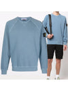 Garment Dyed Malfile Fleece Crewneck Sweatshirt Dark Blue - STONE ISLAND - BALAAN 2