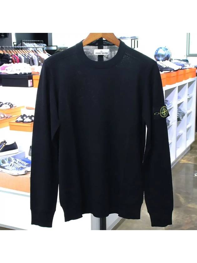 Light Wool Crewneck Knit Top Black - STONE ISLAND - BALAAN 2