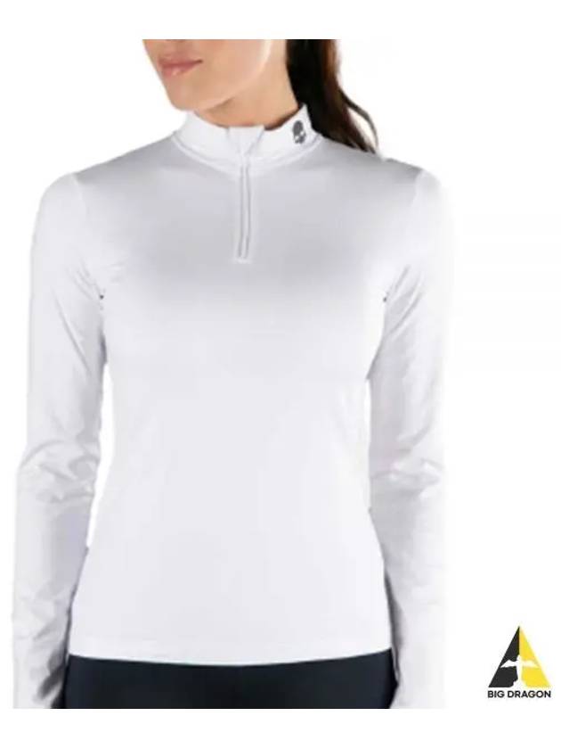 Golf wear women s neck polar brushed long sleeve t shirt G01560 001 - HYDROGEN - BALAAN 1