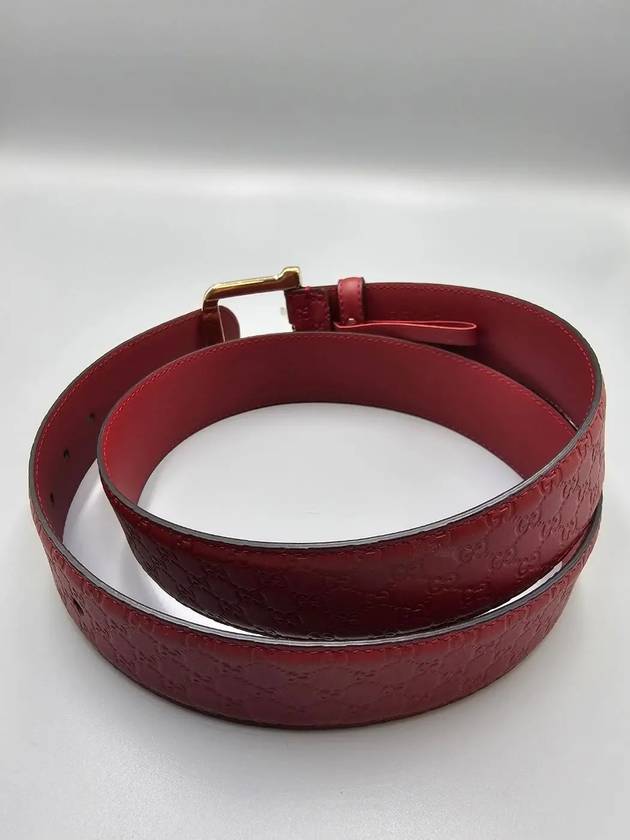 GG Microsima Leather Belt Red 281548 - GUCCI - BALAAN 6