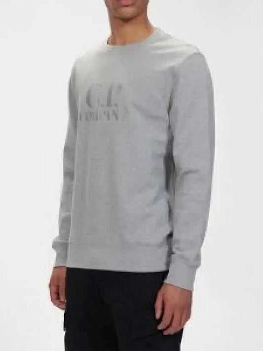 logo brushed fleece sweatshirt gray melange - CP COMPANY - BALAAN 2