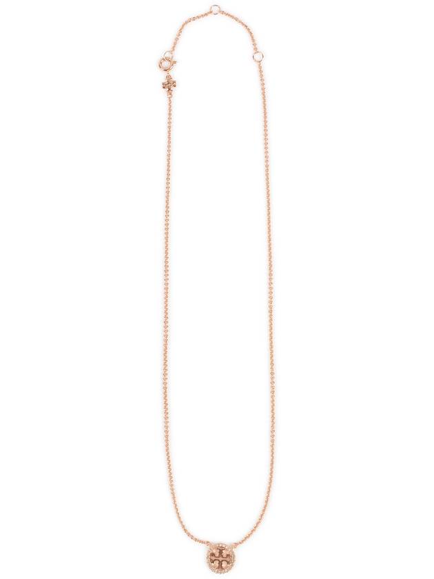 Miller Pave Logo Delicate Necklace Rose - TORY BURCH - BALAAN 2