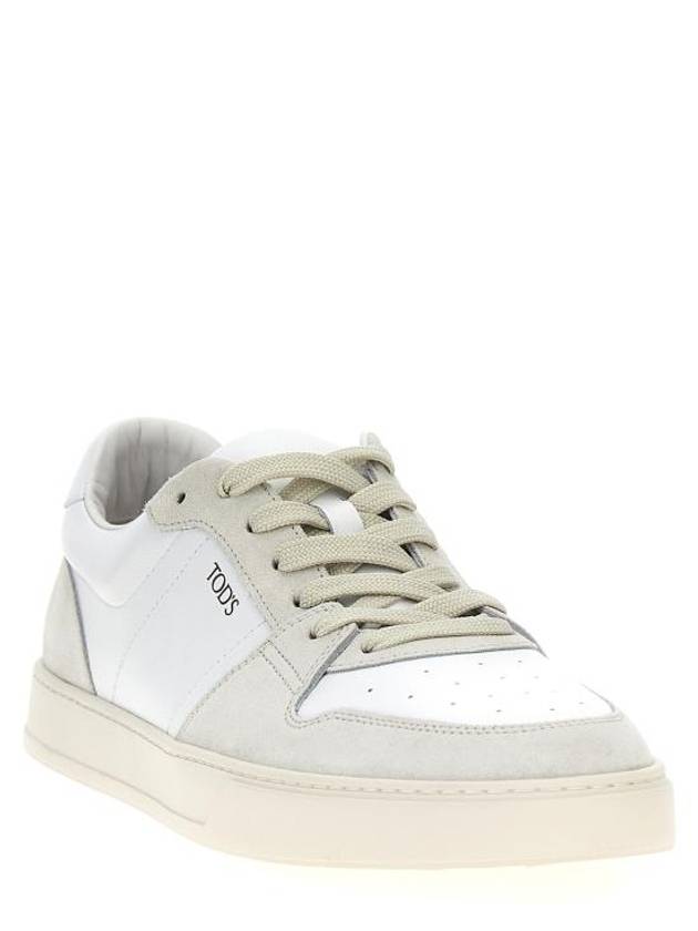 Suede Leather Low Top Sneakers White - TOD'S - BALAAN 3