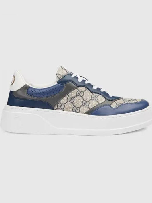 Men's GG Supreme Low Top Sneakers Blue Beige - GUCCI - BALAAN 2