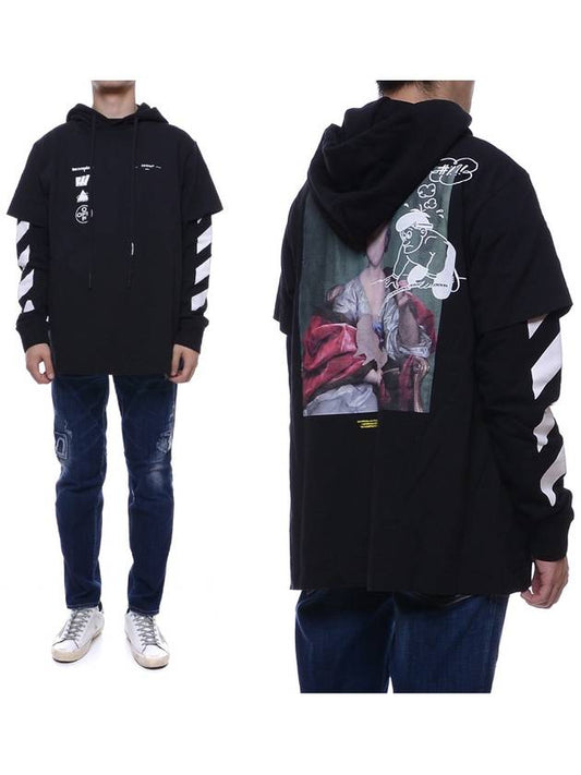 Men's Diag Mariana Hoodie Black - OFF WHITE - BALAAN 2