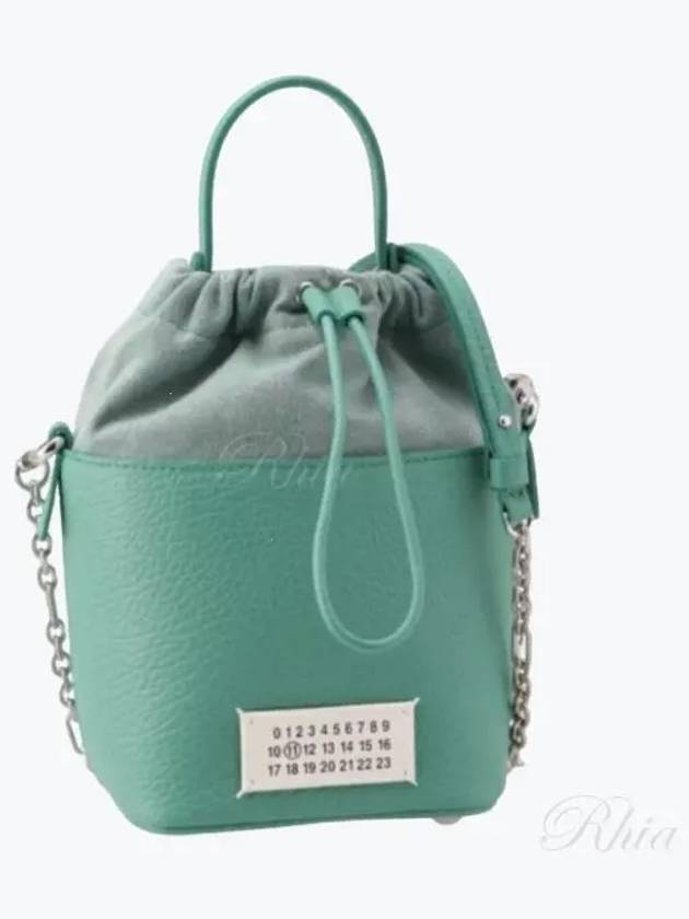 5AC Number Logo Texture Leather Bucket Bag Vert - MAISON MARGIELA - BALAAN 2