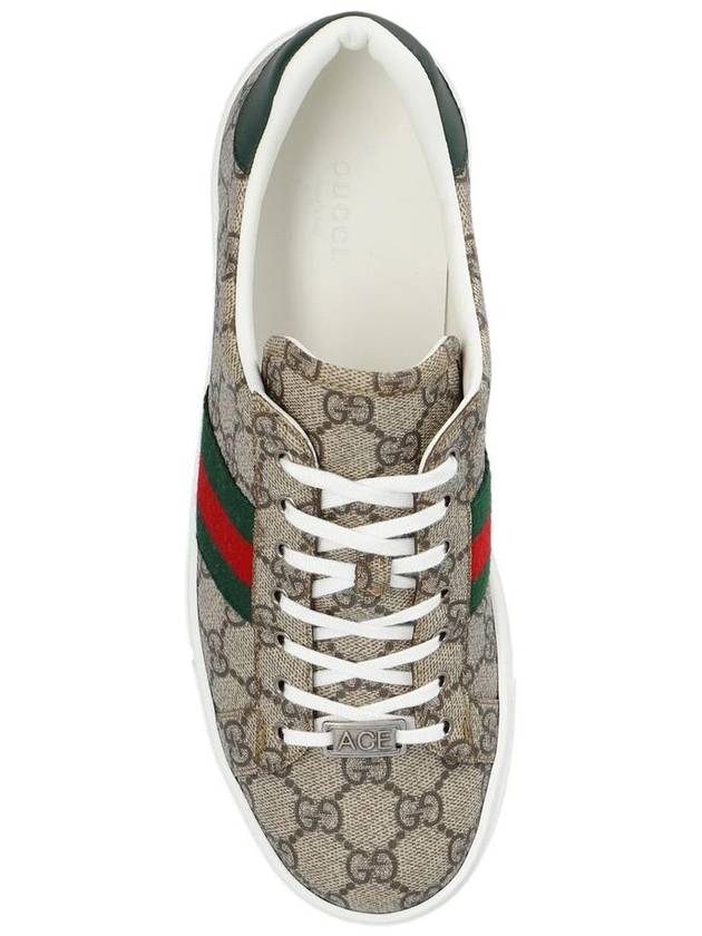 Ace GG Supreme Low Top Sneakers Beige - GUCCI - BALAAN 5