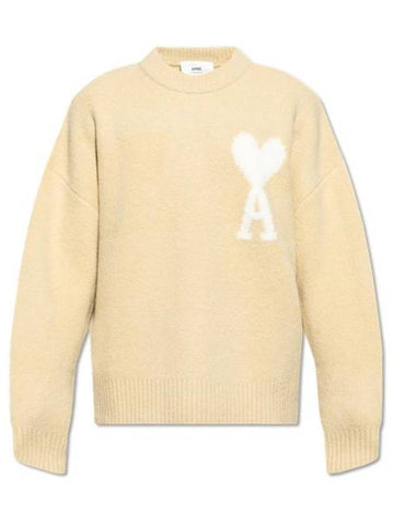 De Coeur Intarsia Knit Top Light Yellow - AMI - BALAAN 1