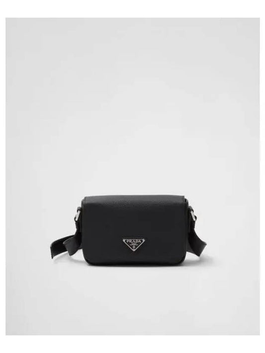 Saffiano Leather Shoulder Bag Black - PRADA - BALAAN 2