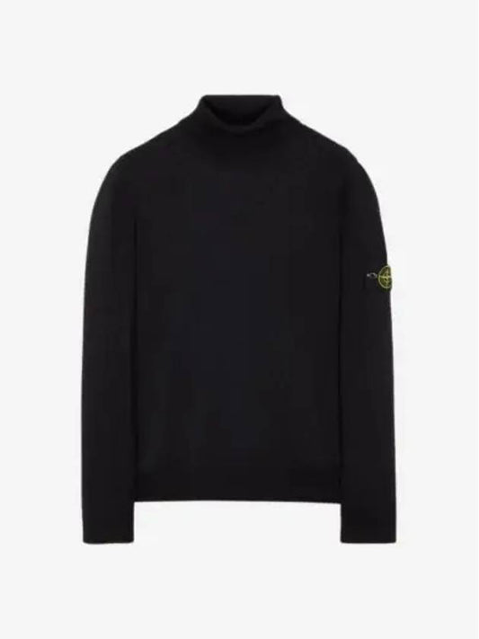 Wappen Patch Virgin Wool Turtleneck Black - STONE ISLAND - BALAAN 2