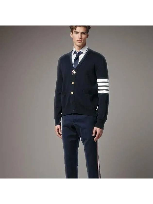 Milano Stitch 4 Bar Cardigan Navy - THOM BROWNE - BALAAN 4