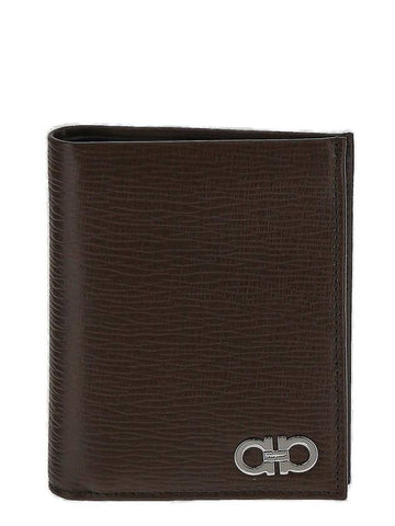 Revival Gancini Compact Half Wallet Brown - SALVATORE FERRAGAMO - BALAAN 1