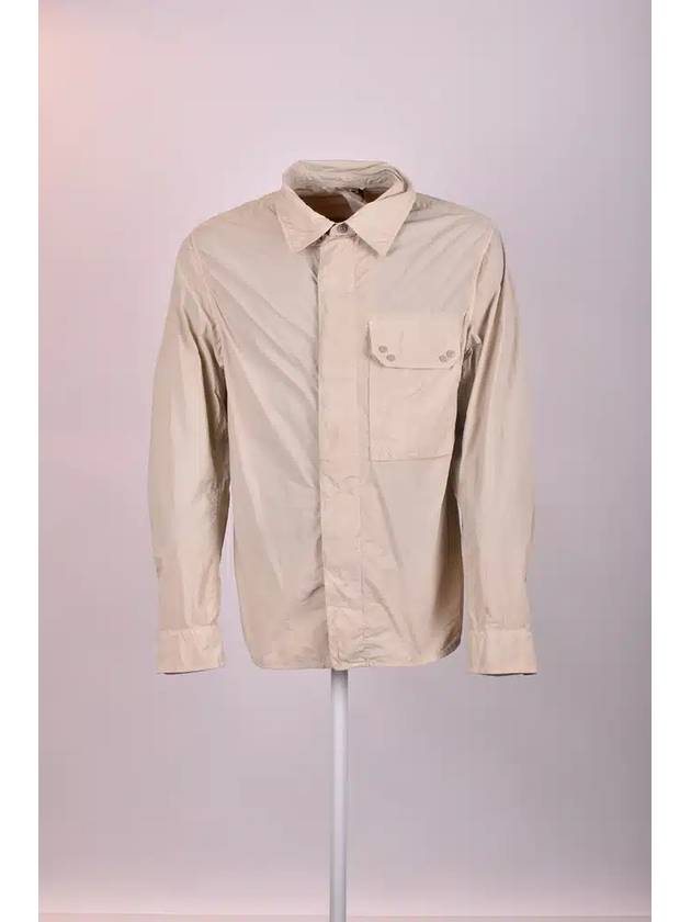 Classic Collar Garment Dyed Cotton Long Sleeve Shirt Beige - TEN C - BALAAN 2