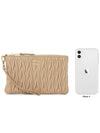 Matelasse leather clutch bag beige - MIU MIU - BALAAN 10