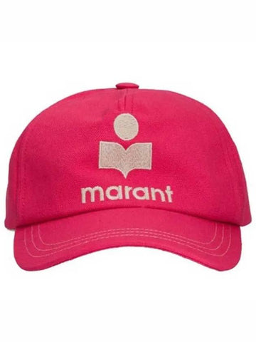 Isabel Marant TYRON Logo Embroidered Cotton Baseball Cap Hat Pink - ISABEL MARANT - BALAAN 1