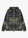 Men's Layered Check Stanford Gabardine Hooded Jacket Storm Grey - BURBERRY - BALAAN 2