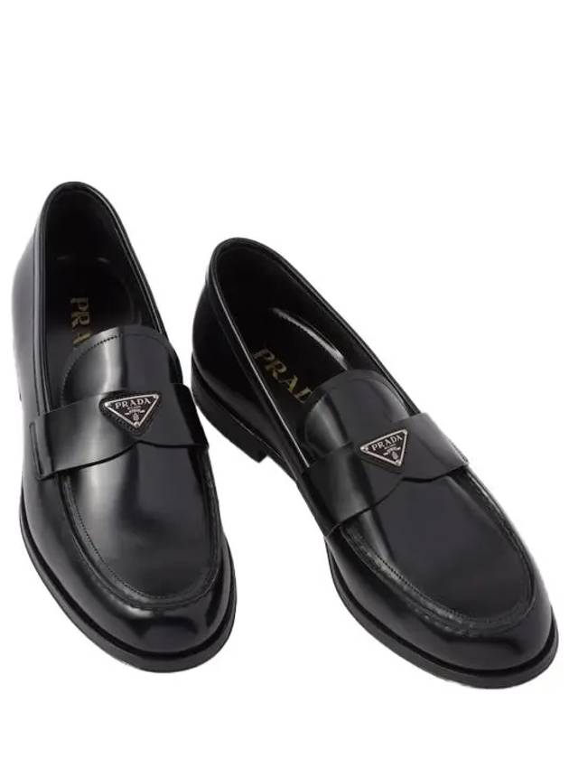 Brushed Leather Loafers Black - PRADA - BALAAN 2