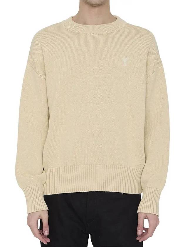 De Coeur Crewneck Knit Top Ivory - AMI - BALAAN 2