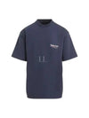 Political Campaign Logo Print Short Sleeve T-Shirt Washed Blue - BALENCIAGA - BALAAN 2