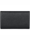 Saffiano Triangle Logo Key Holder Black - PRADA - BALAAN 4