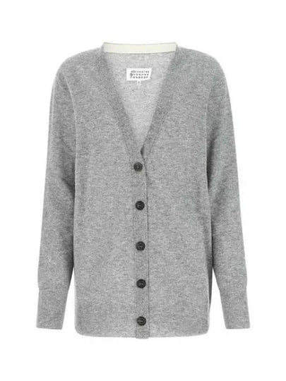 Women's V-neck Knit Wool Cardigan Grey - MAISON MARGIELA - BALAAN 2