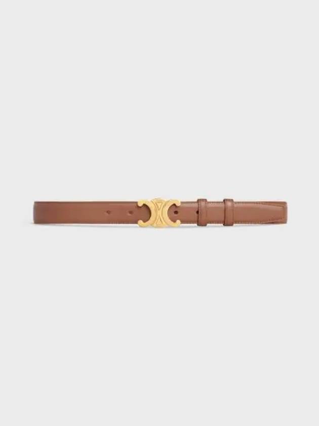 Women's Medium Triomphe Smooth Calfskin Belt Brown - CELINE - BALAAN 2