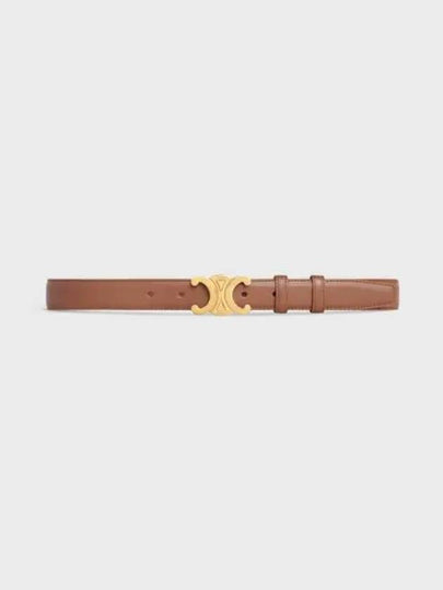 Women's Medium Triomphe Smooth Calfskin Belt Brown - CELINE - BALAAN 2