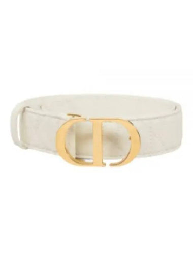 30MM Montaigne Cannage Calfskin Belt Latte - DIOR - BALAAN 1