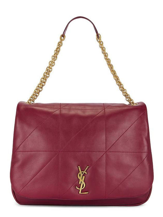 Jamie Logo Plaque Leather Shoulder Bag Red - SAINT LAURENT - BALAAN 1